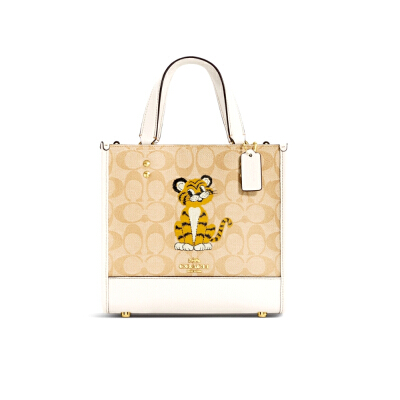 กระเปาสะพาย COACH C7001 DEMPSEY TOTE 22 IN SIGNATURE CANVAS WITH TIGER