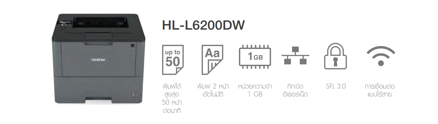 Brother HL-L6200DW เครื่องพิมพ์เลเซอร์ ขาว-ดำ