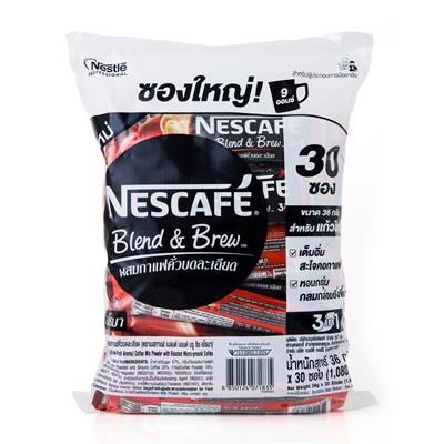 NESCAFE กาแฟปรุงสำเร็จรูป 3in1 สูตร Blend & Brew Rich Aroma ขนาด 36 กรัม (แพ็ค 30 ซอง)
