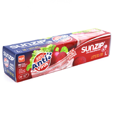 Sunzip SUNZIP Antivirus Ziplock Bag Size L (10 Bags/Box) | OfficeMate