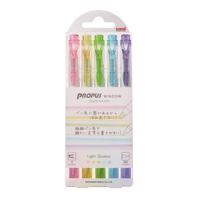 ปากกาเน้นข้อความ 2หัว PUS-103T คละสี(แพ็ค5) ยูนิ PROPUS