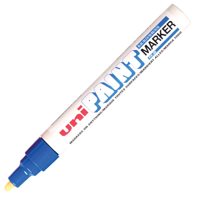UNI ปากกาเพ้นท์ ขนาดหัวกลาง 2.2-2.8 มม. สีน้ำเงิน