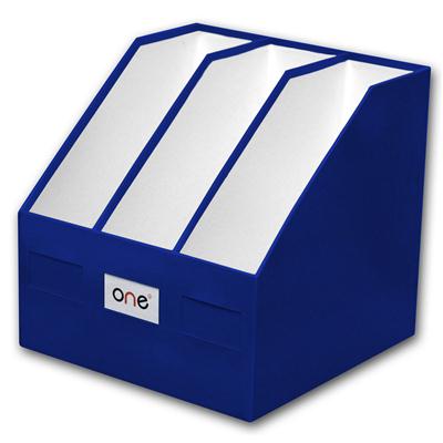 กล่องเอกสาร 3 ช่อง น้ำเงิน One | Officemate