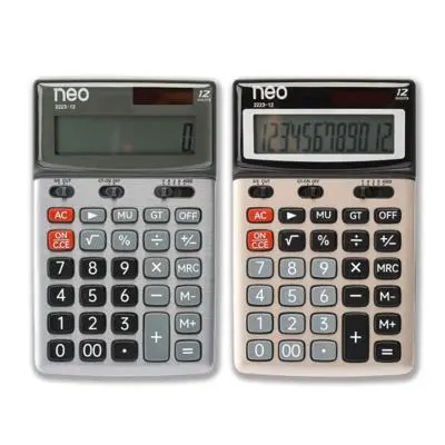 NEO เครื่องคิดเลข 12 หลัก รุ่น 2223-12 สีเทาเงิน-ทอง (แพ็ค 2 เครื่อง)