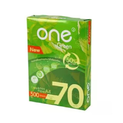 [FREE] ONE GREEN กระดาษถ่ายเอกสาร A4 70แกรม 500แผ่น/รีม | OfficeMate