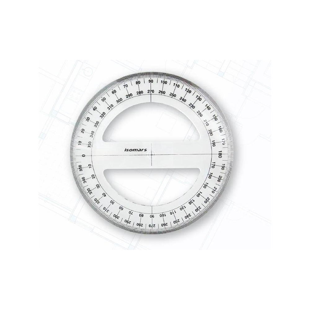 Pro Circle Instrument ไม้โปรเทคเตอร์ ISOMARS Pro-Circle สีใส | B2S