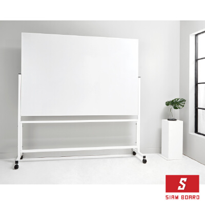 Siam Board Mobile Whiteboard 2 sided writing OFMS0043 white aluminium frame 120x240  cm.