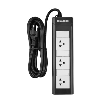 Power Strip 3 Sockets 3 Switch HACO EPN-3S3EB/3 Size 3 M. Grey | OfficeMate