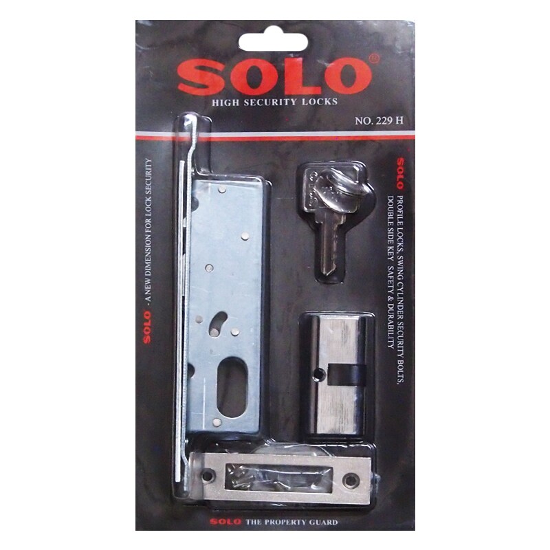 Solvo Lock Sliding Door Lock 2 Ways SOLO No. 229 H Size 14 x 25.5 x 3 CM ...