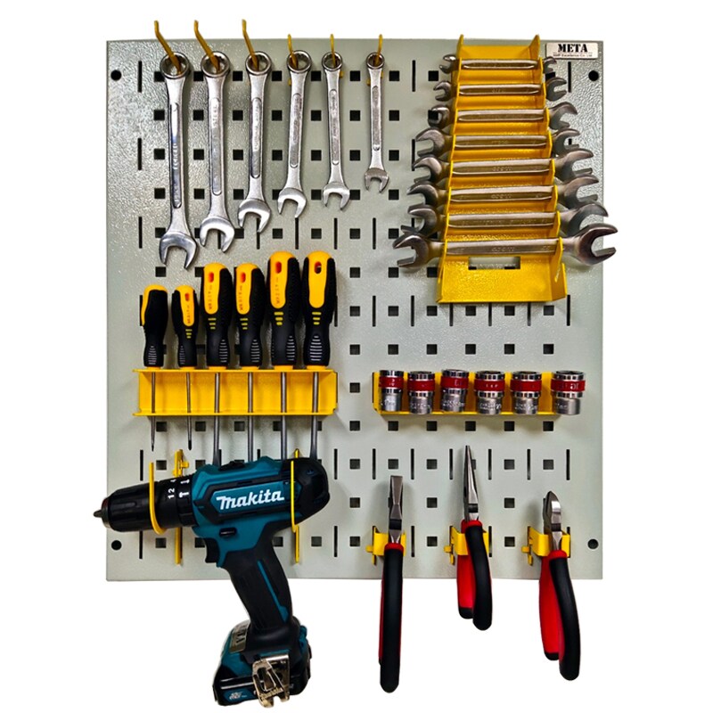 Minitool Hanging Panel META Multi-Purpose Hanging Panel Model HT-530-WH/GR for Tool Storage ...