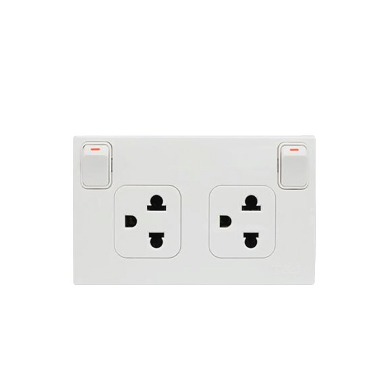 Double Sockets 2P+E HACO W816UV2S White | OfficeMate