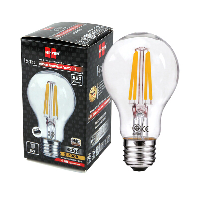 หลอดวินเทจ LED 4 วัตต์ Warm White HI-TEK รุ่น HLLA60004C กระจกใส A60 E27 HI-TEK