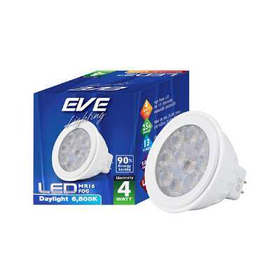 หลอด MR 16 LED 4 วัตต์ Daylight EVE LIGHTING รุ่น 12V GU5.3 EVE LIGHTING