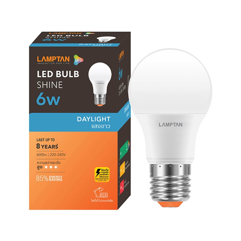 LED Bulb 6 Watt Daylight LAMPTAN SHINE E27 | OfficeMate