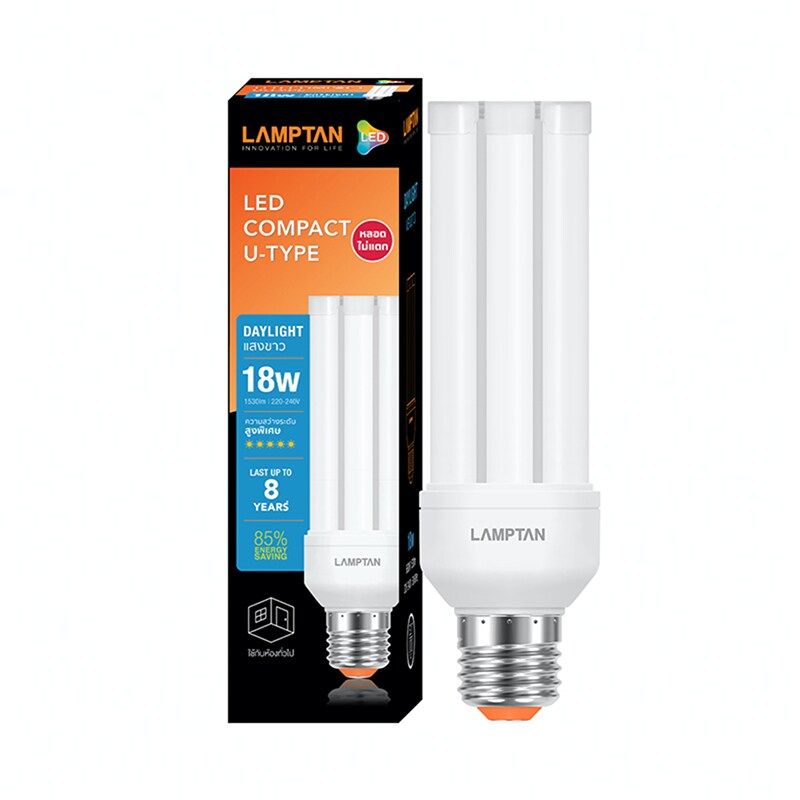 หลอดไฟ LED ขนาด 18 วัตต์ Daylight LAMPTAN รุ่น U TYPE E Lamptan
