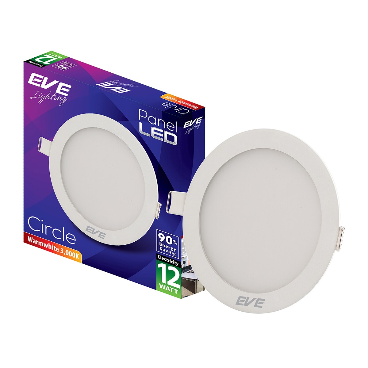 โคมดาวน์ไลท์หน้ากลม 5 นิ้ว LED 12W Warm White EVE LIGHTING รุ่น RD ...