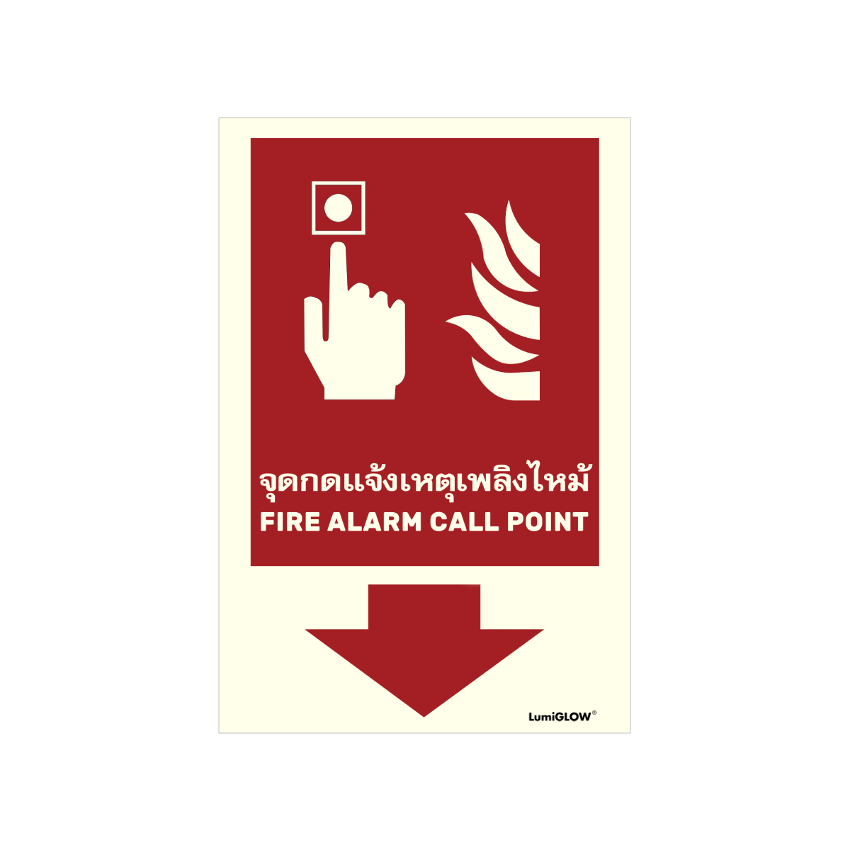 LUMIGLOW Glow signage Fire Alarm Call Point 20x30cm FIRE01D OfficeMate