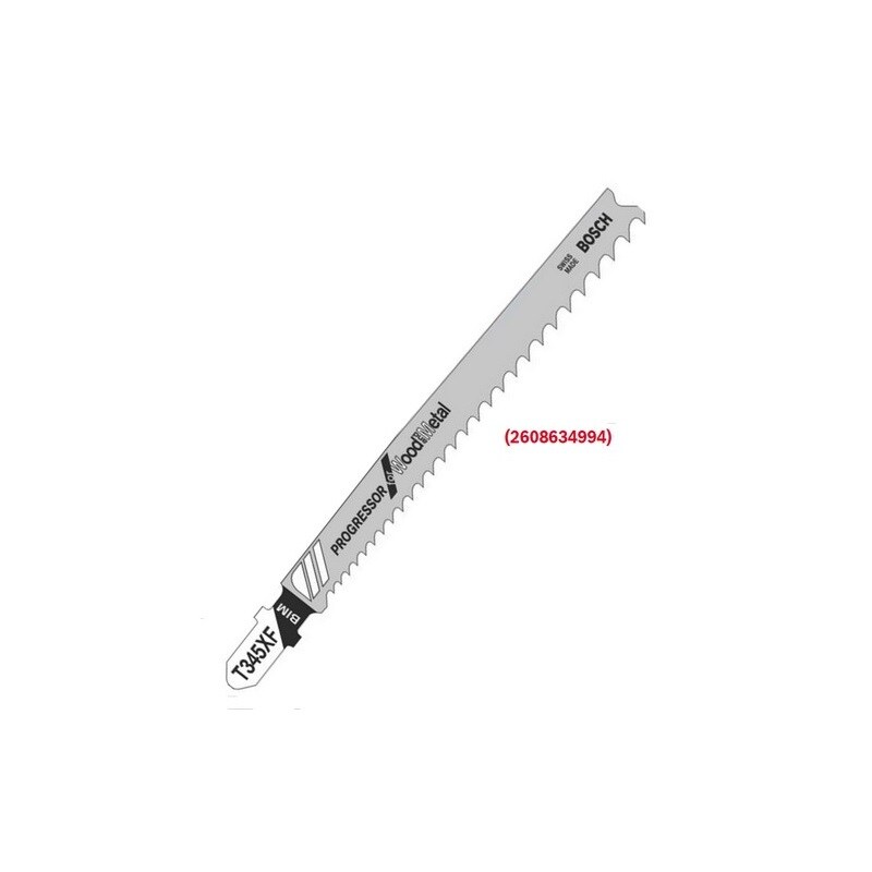 BOSCH T345XF ใบเลื่อยจิ๊กซอตัดไม้งานประณีต,โลหะ ตัดหนา