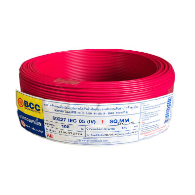 Electric Cable BCC No. 60227 IEC 05 (IV) 1.0 SQ.MM. Size 100 M. Red ...
