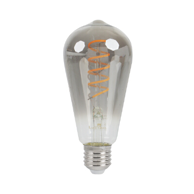 หลอดวินเทจ LED 4 วัตต์ Warm White LUZINO รุ่น SKLFSMGST64-4W กระจกสีควันบุหรี่ ST64 E27 LUZINO