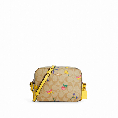 COACH MINI CAMERA BAG IN SIGNATURE CANVAS WITH DREAMY VEGGIE PRINT