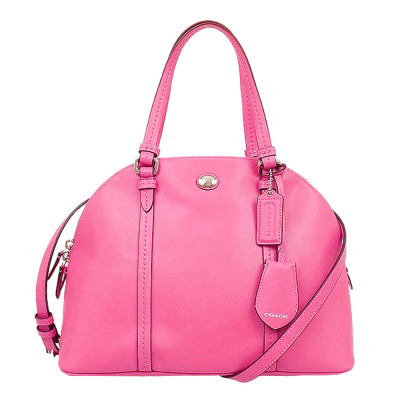 COACH 25671 LEATHER CORA DOMED SATCHEL BAG Strawberry | OfficeMate