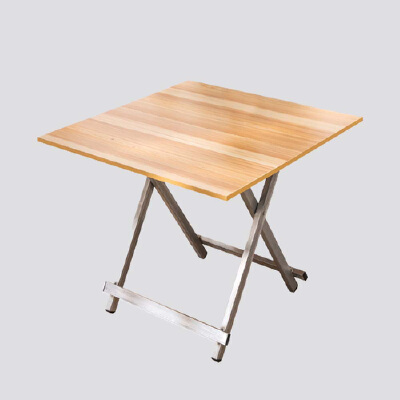 โต๊ะไม้พับได้ โครงเหล็กชุบโครเมียม HomeHuk MDF Folding Table 60x60cm สี ...