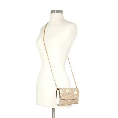 Gemma clutch crossbody in signature canvas with daisy print Clearance