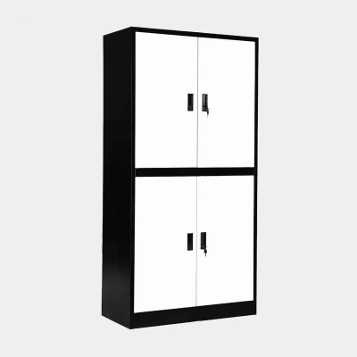 ตู้เก็บเอกสารเหล็ก 4 บานเปิดทึบ 3 ฟุต (Black Edition) ไอคอนิค MKO-300 สีดำ-ขาว ICONIC