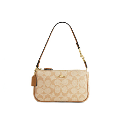 Coach C3308 Nolita 19 In Signature Canvas In Gold/Light Khaki Chalk