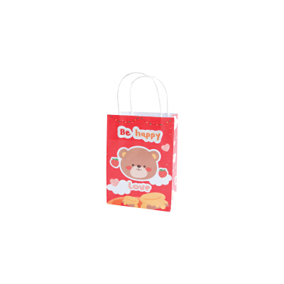 Good Box Pack ถุงกระดาษขาว ไซส์S 13x8x18cm ลายRedbearhappy4แพ็ค 100 ใบ ...