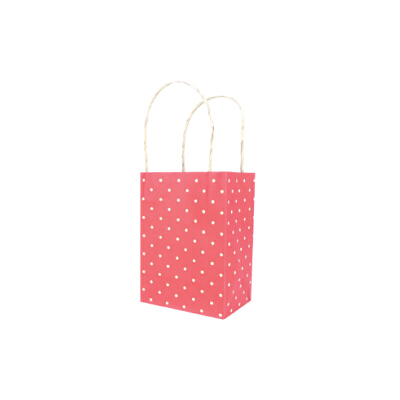 Good Box Pack ถุงกระดาษคราฟท์ไซส์S 13x8x18cm. สีแดงลายจุด 2แพ็ค100ใบ ...