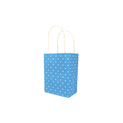 Good Box Pack ถุงกระดาษคราฟท์ ไซส์ S 13x8x18cm. สีฟ้าลายจุด 100ใบ ...