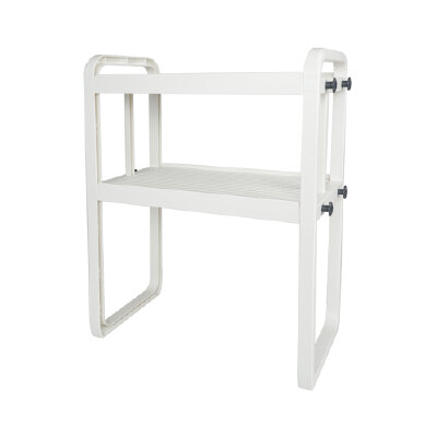 KASSA HOME ชั้นวางของพลาสติก 2 ชั้น แบบยืดหดได้ รุ่น H-8512-2 สีขาว ขนาด 41 x 22 x 52.5 ซม. Kassa Home