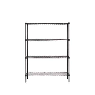 ชั้นวางของ 4 ชั้น ปรับระดับได้ สีดำ ขนาด 120x40x165 ซม. PSS002-4T-165 BH/LC Prospec