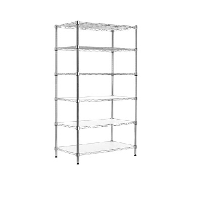 ชั้นวางปรับระดับได้ 6 ชั้น ชุบโครเมี่ยม ขนาด 90x35x180 cm. MZG007 6T180 CH/R MZG