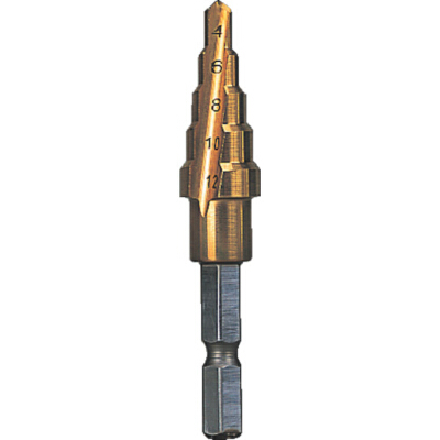 TRUSCO ดอกสว่านเจาะ (ก้านหกเหลี่ยม) รุ่น NMS-12G สีทอง ขนาด 4-12 มม. TRUSCO