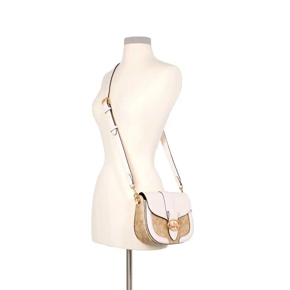COACH COACH C2806 GEORGIE SADDLE BAG IN SIGNATURE CANVAS
