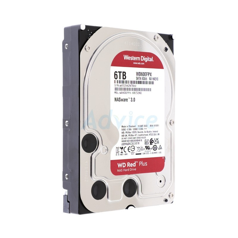 WD 6 TB HDD RED PLUS NAS (5400RPM, 256MB, SATA-3, WD60EFPX