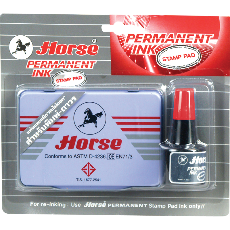 HORSE Waterproof Stamp Pad Refill Ink 30cc Blue