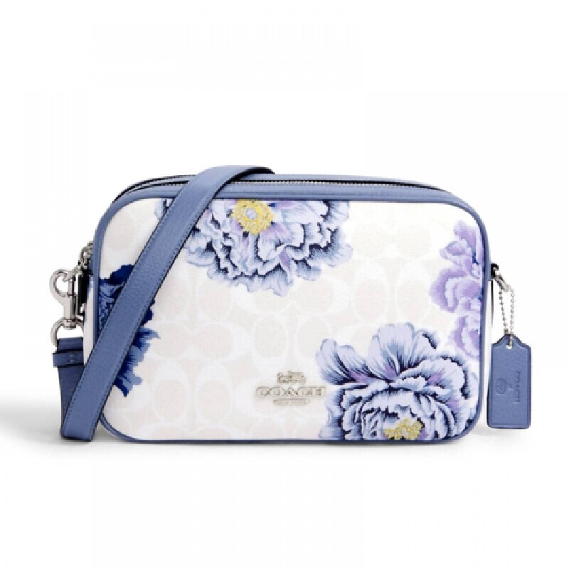 Coach blue floral discount crossbody