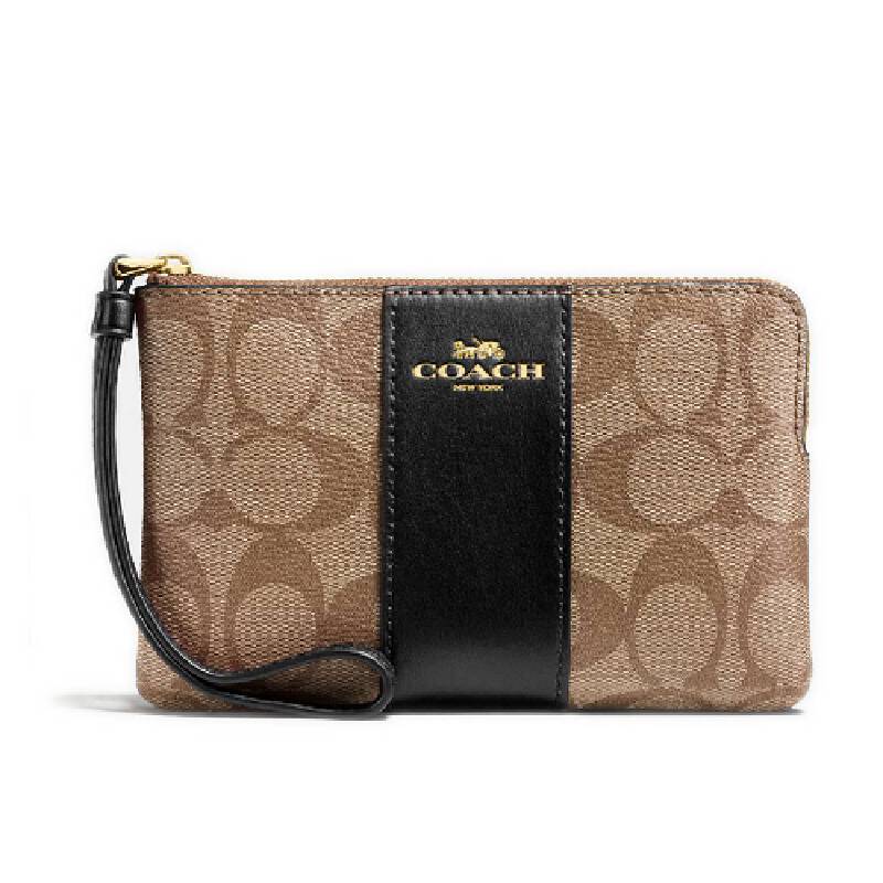 Coach signature best sale corner zip wristlet